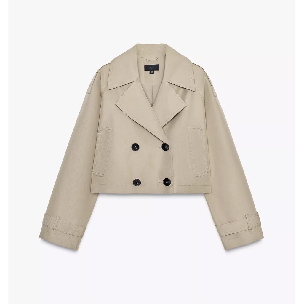 Zara Double Breasted Short Trench Coat